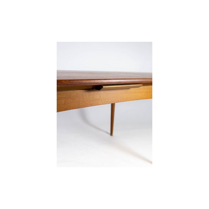 Vintage teak table with extensions and oak legs Denmark 1960s
