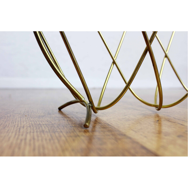 Vintage brass magazine rack 1960s