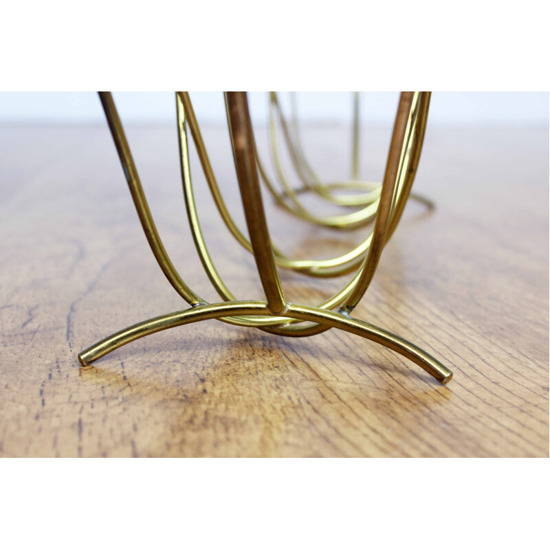 Vintage brass magazine rack 1960s