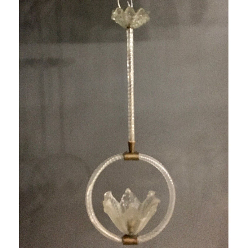 Suspension vintage e en verre de Murano par Ercole Barovier 1940