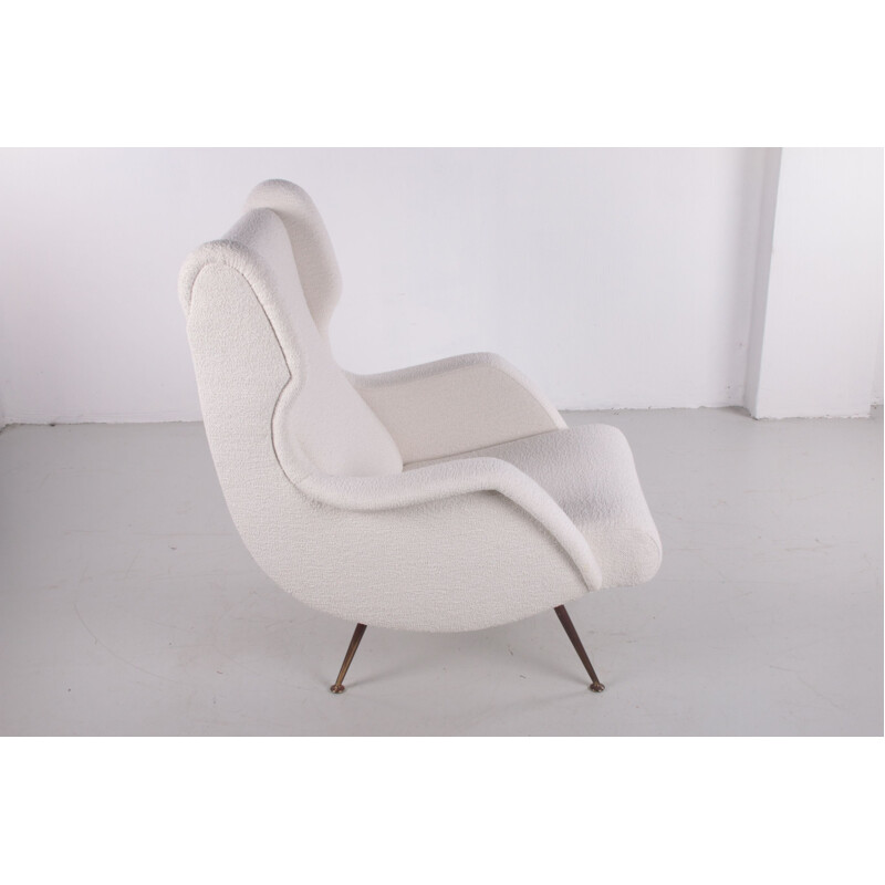 Vintage woolen armchair by Marco Zanuso for Arflex 1950s