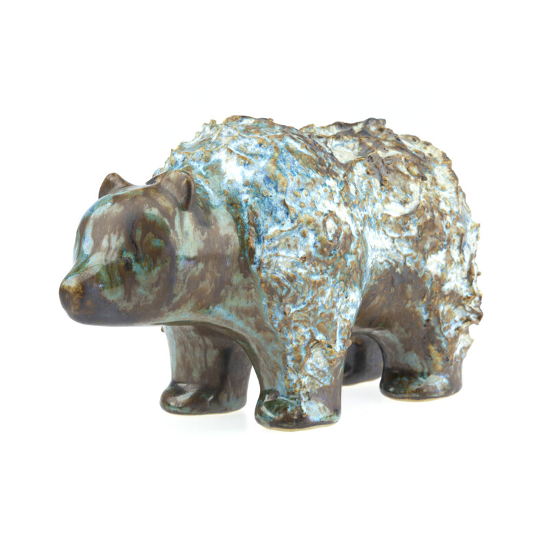 Brown ceramic Ego Stengods polar bear - 1960s