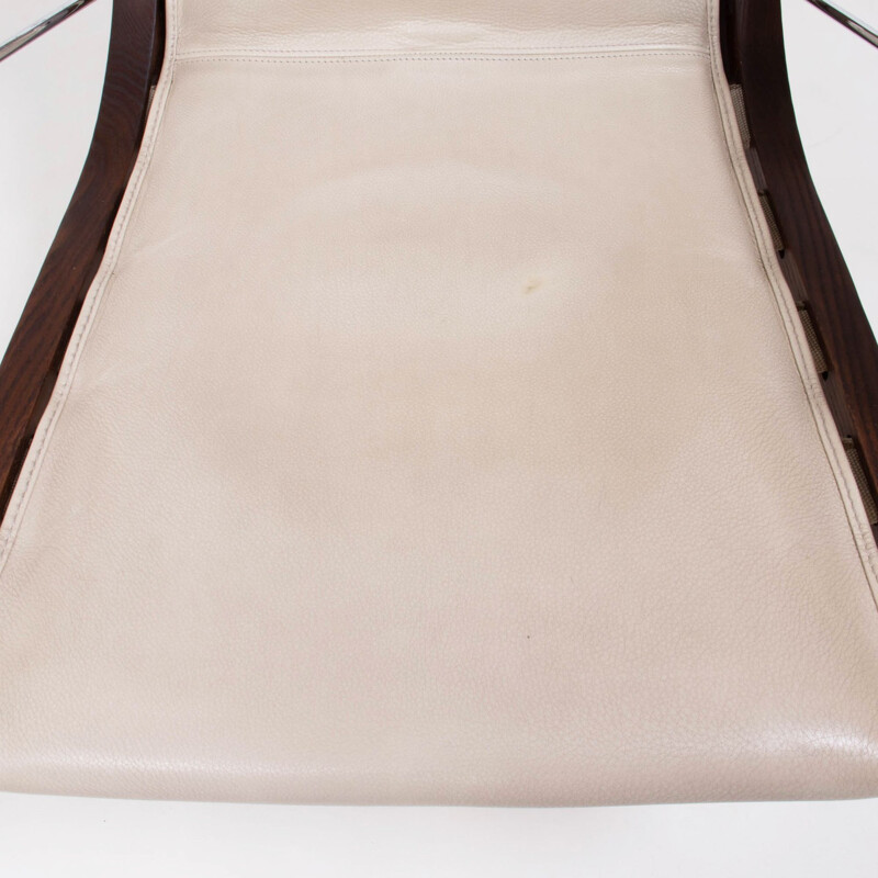 Vintage J.J armchair cream leather by Antonio Citterio for B&B Italia 2012