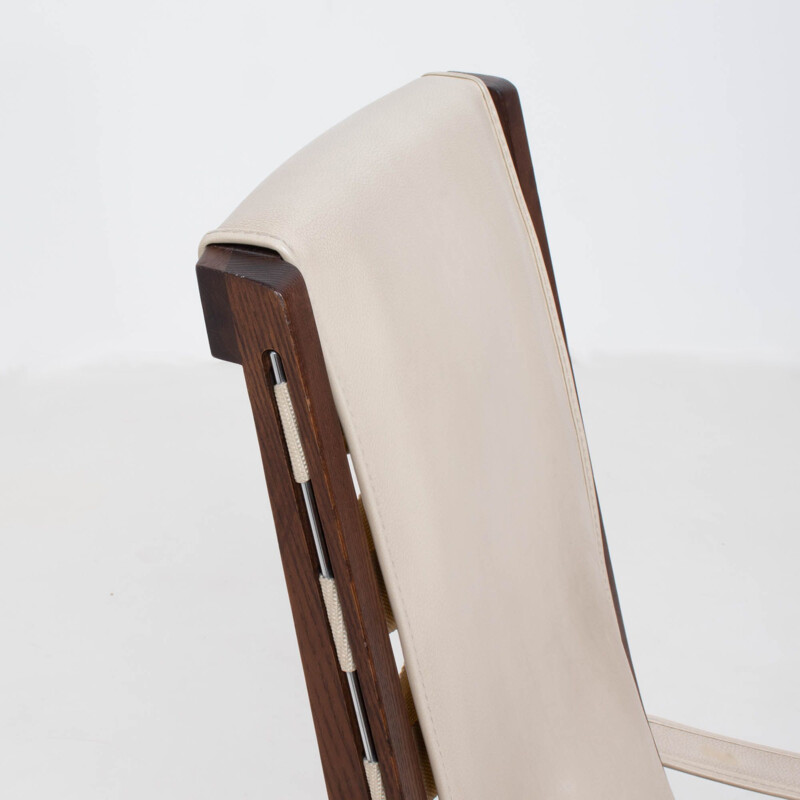 Vintage J.J armchair cream leather by Antonio Citterio for B&B Italia 2012