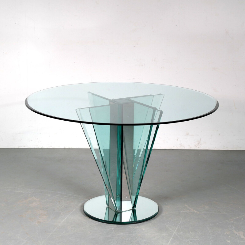 Vintage nile glass table by Pietro Chiesa for Fontana Arte, Italy 1970s