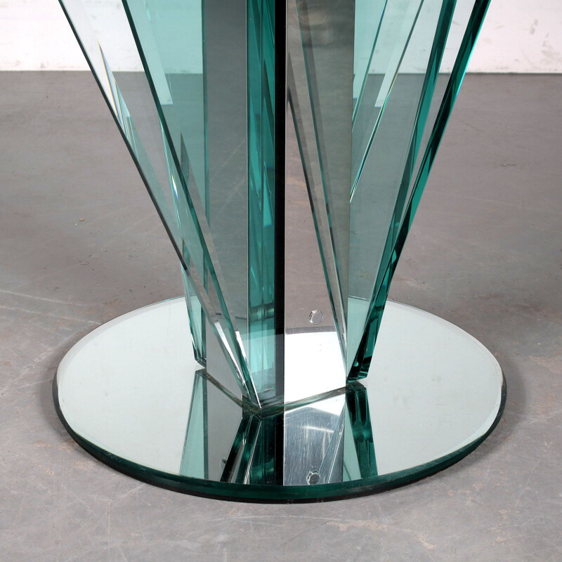 Mesa de cristal vintage de Pietro Chiesa para Fontana Arte, Italia 1970