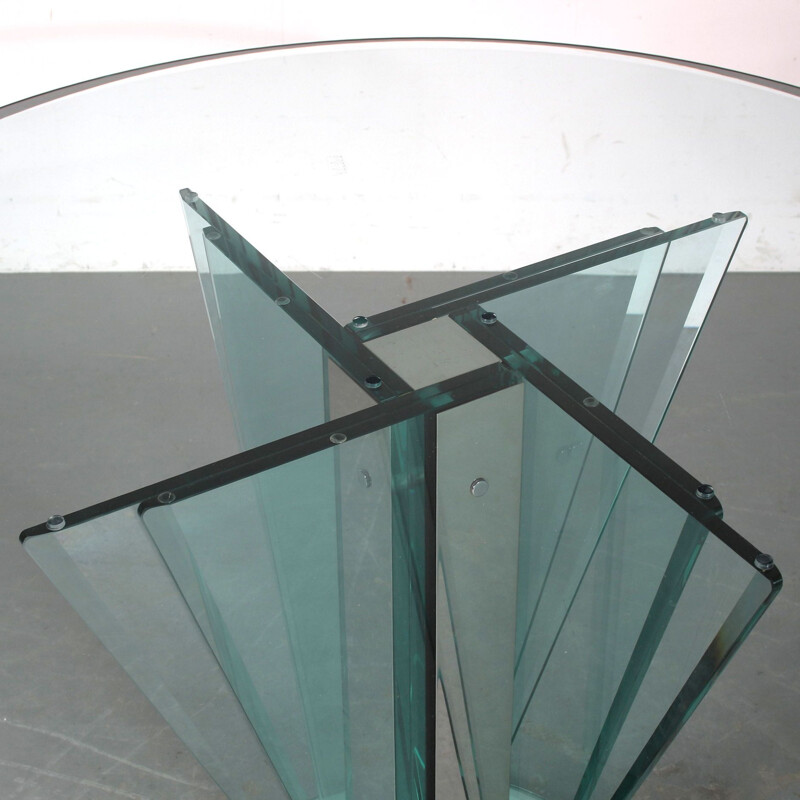 Mesa de cristal vintage de Pietro Chiesa para Fontana Arte, Italia 1970