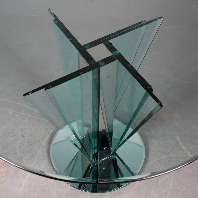 Mesa de cristal vintage de Pietro Chiesa para Fontana Arte, Italia 1970