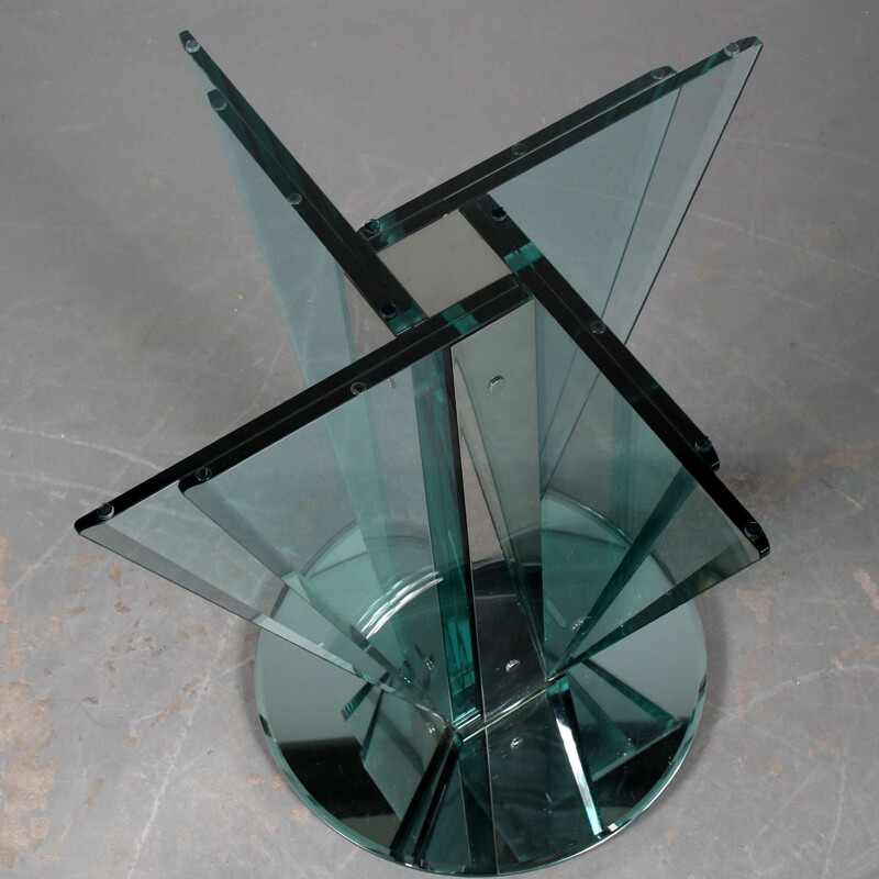 Mesa de cristal vintage de Pietro Chiesa para Fontana Arte, Italia 1970