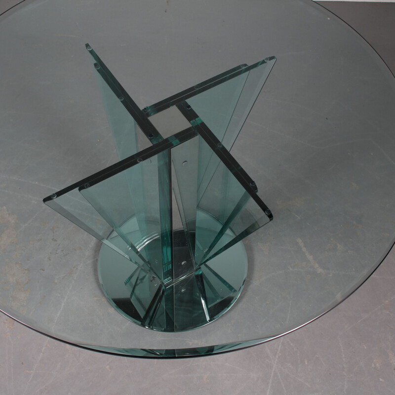 Mesa de cristal vintage de Pietro Chiesa para Fontana Arte, Italia 1970