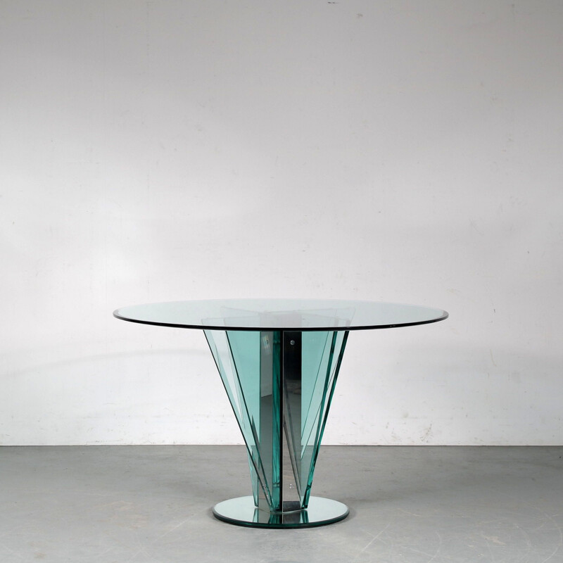 Vintage nile glass table by Pietro Chiesa for Fontana Arte, Italy 1970s