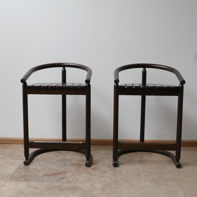Pair of vintage bentwood bar stools, Germany 1980