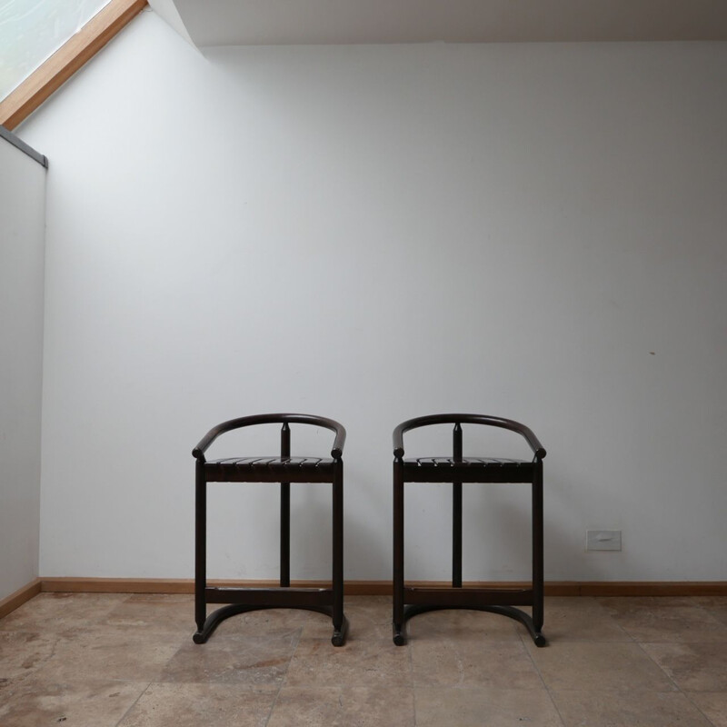 Pair of vintage bentwood bar stools, Germany 1980