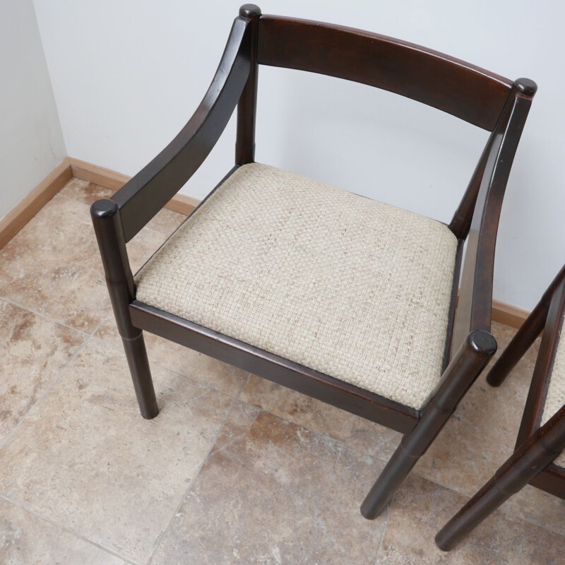 Mid century carimate dining armchairs with upholstered seat by Vico Magisretti, Italy 1960s