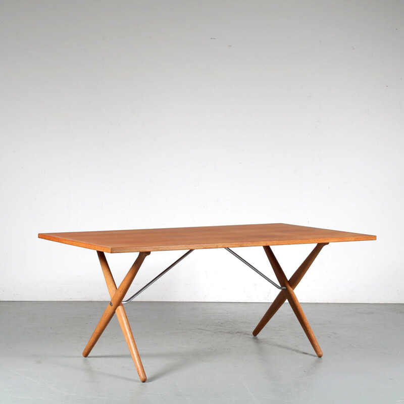 Vintage zaagbok eetkamerset van Hans J. Wegner voor Andreas Tuck, Denemarken 1950