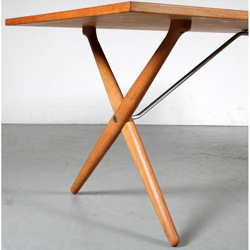 Alte Sägebock-Esszimmergarnitur von Hans J. Wegner für Andreas Tuck, Dänemark 1950