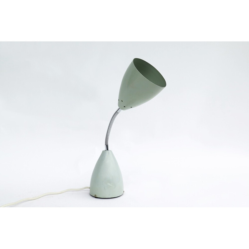 Lampe de table vintage en métal blanc par Max Bill, 1960