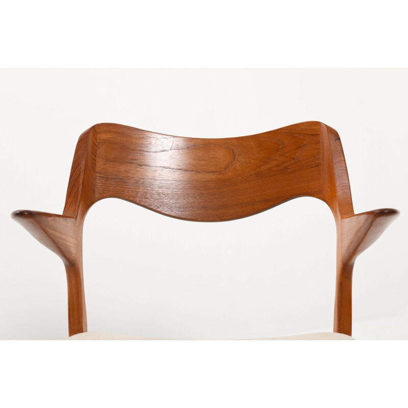 Vintage single chair in teak model n 55 by Niels O. Moller, 1960