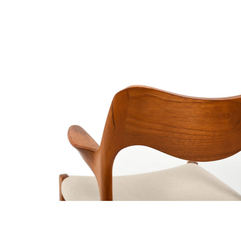 Vintage single chair in teak model n 55 by Niels O. Moller, 1960