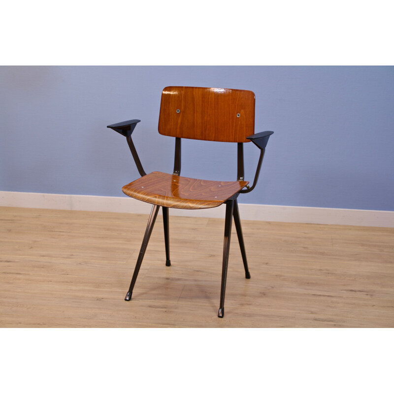 Vintage "result" chair with armrests by Friso Kramer for Ahrend de Cirkel, Dutch 1960s