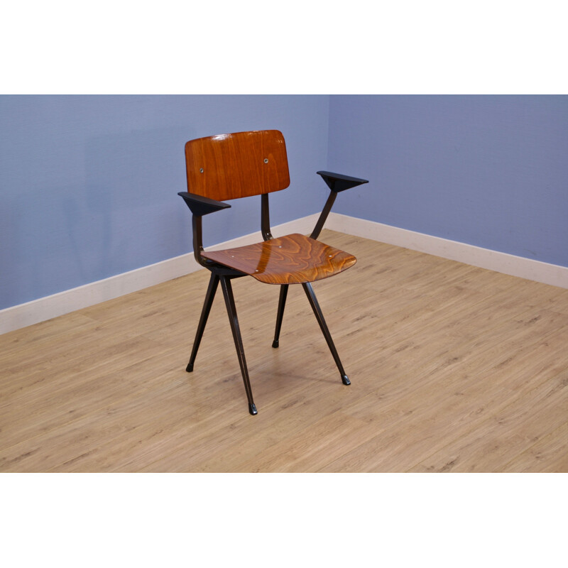 Vintage "result" chair with armrests by Friso Kramer for Ahrend de Cirkel, Dutch 1960s