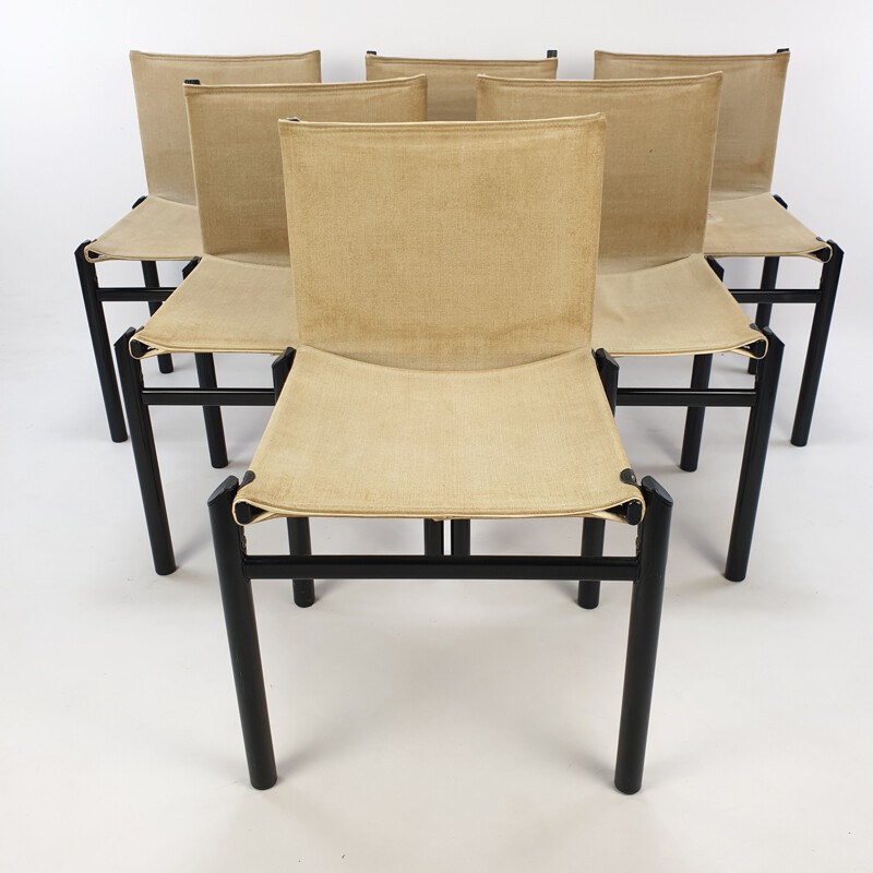 6 chaises vintage par Afra & Tobia Scarpa, Italie 1970