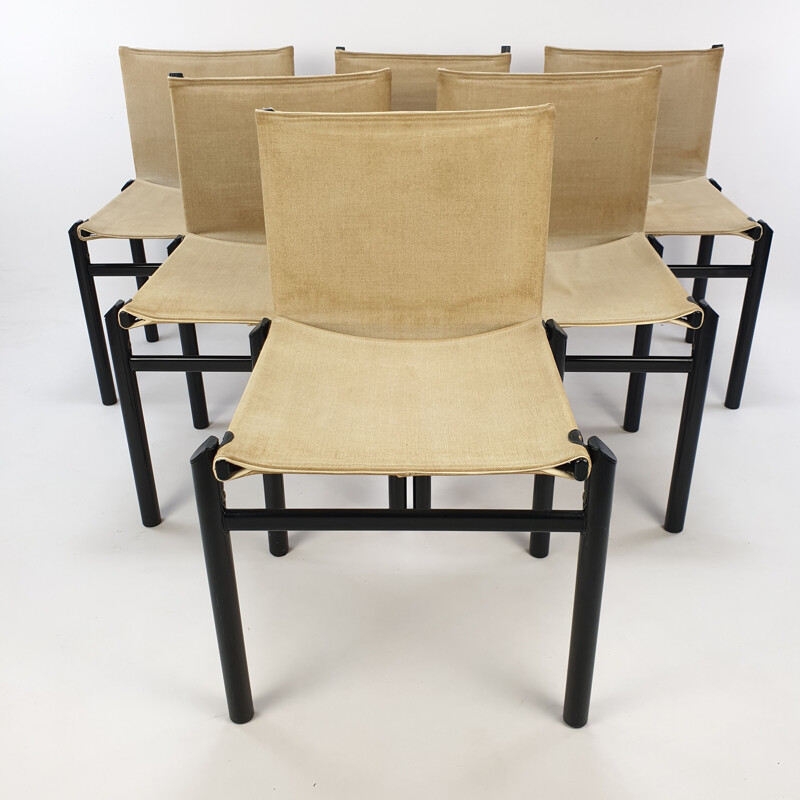 6 vintage dining chairs by Afra & Tobia Scarpa, Italy 1970s