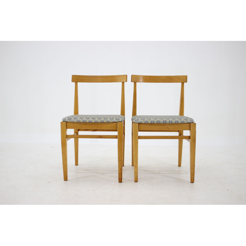 4 vintage minimalistische stoelen, Tsjechoslowakije 1960