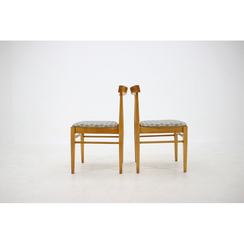 4 chaises vintage minimalistes, Tchécoslovaquie 1960