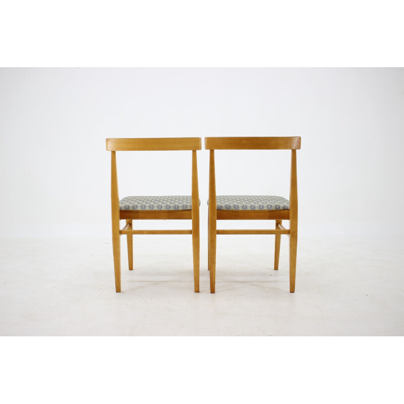 4 cadeiras minimalistas vintage, Checoslováquia 1960