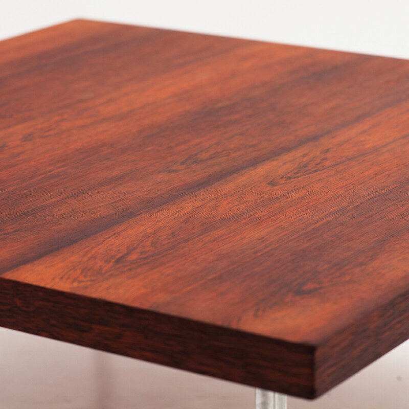 Square Artifort coffee table in rosewood and metal, Kho LIANG IE - 1960s