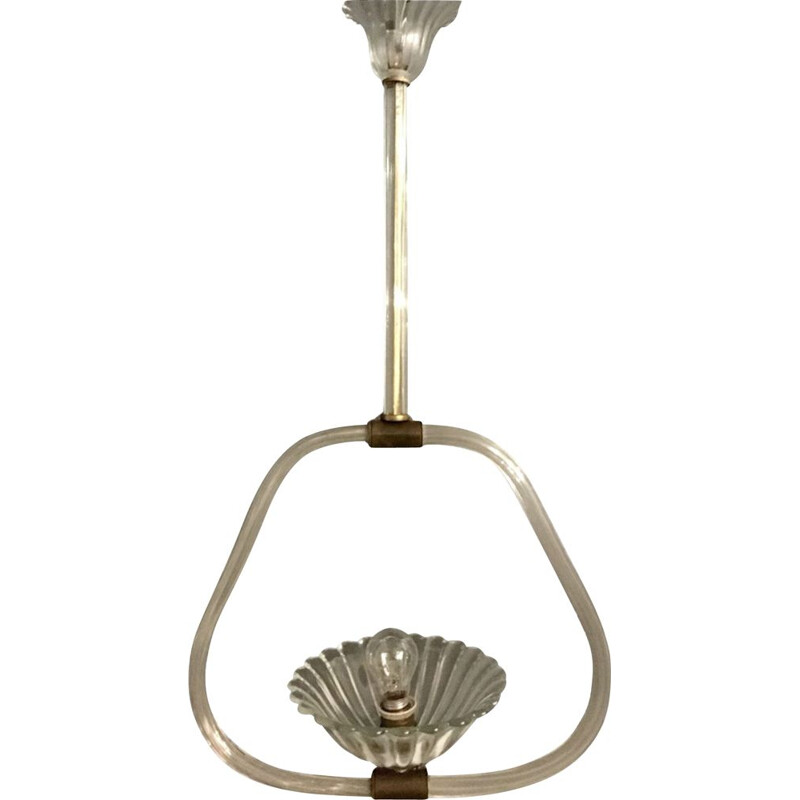 Vintage art deco murano glass suspension by Ercole Barovier, 1940