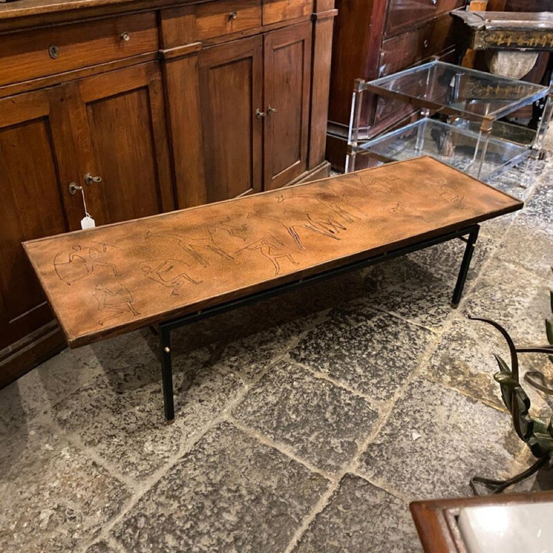 Mid century modernist side table rectangular, Italian 1970s