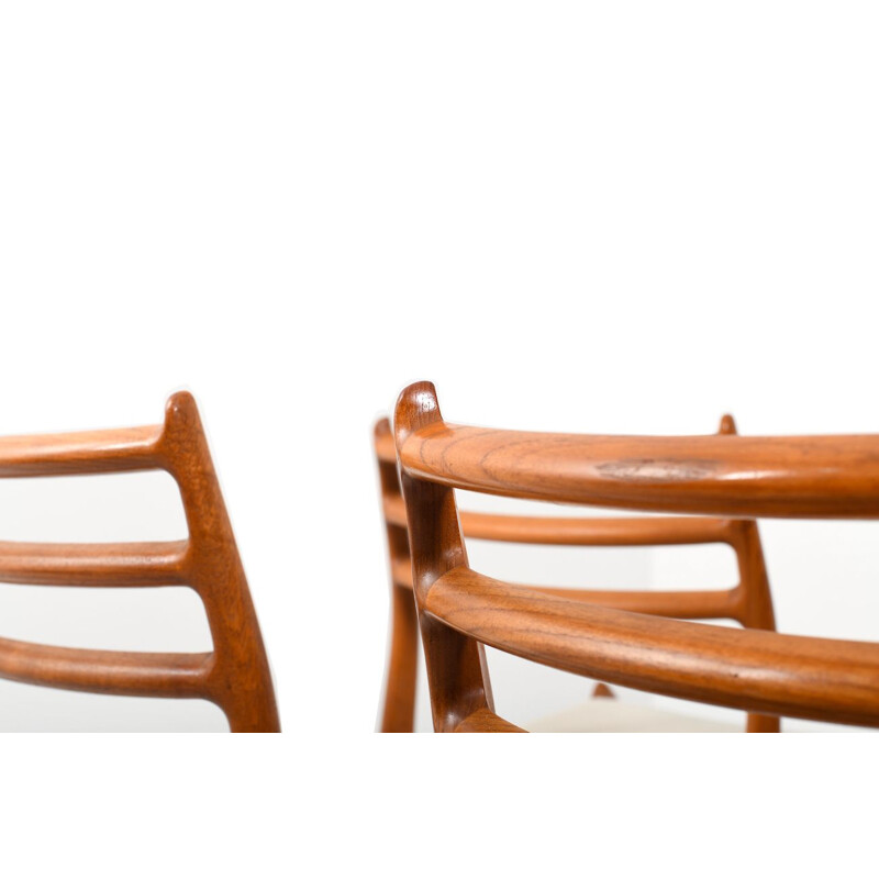 6 vintage dining chairs in teak model No.78 by Niels O. Moller, 1960s