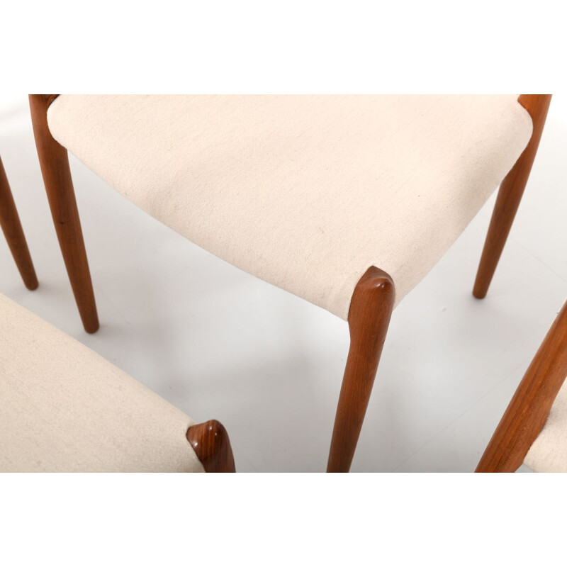 6 vintage dining chairs in teak model No.78 by Niels O. Moller, 1960s