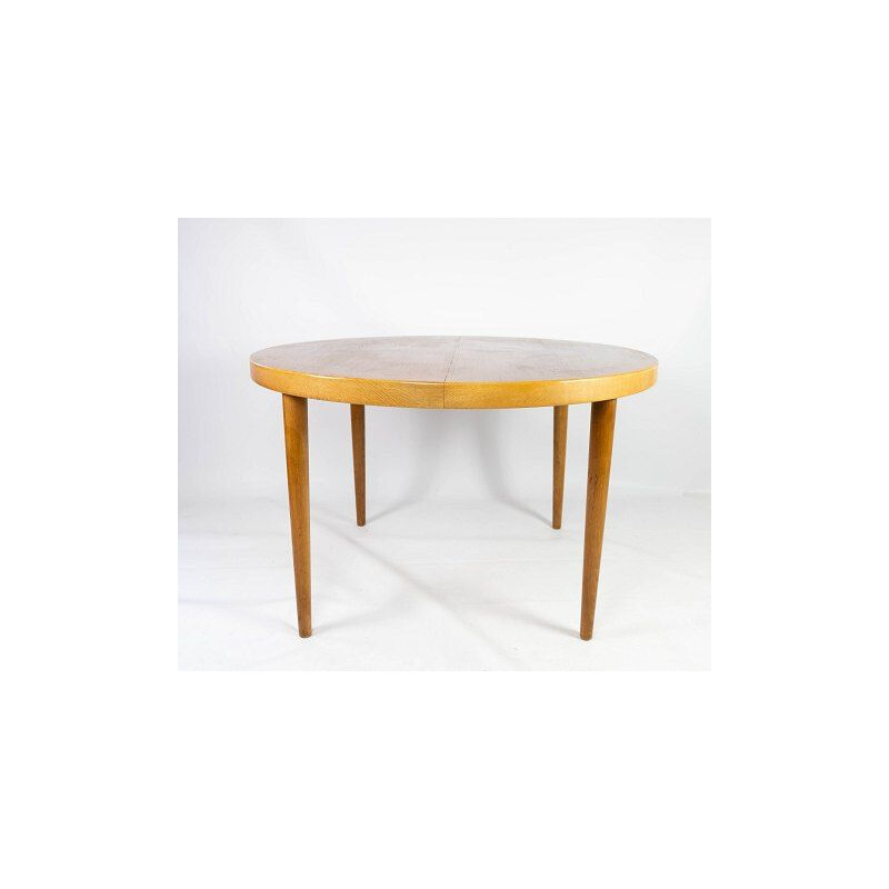 Vintage light wood table with two extensions by Omann Junior, 1960