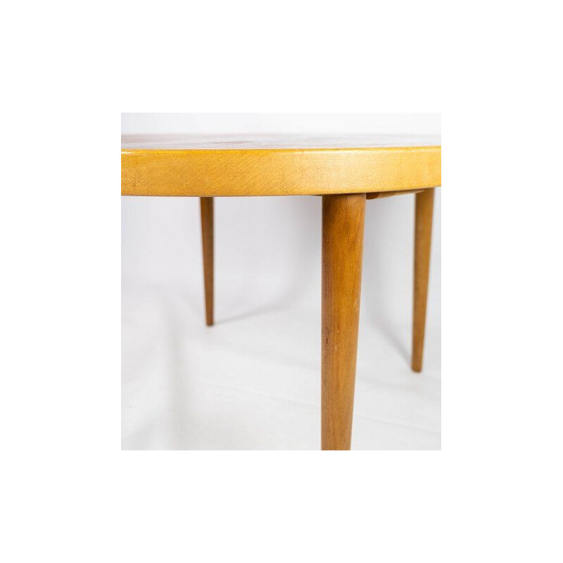 Vintage light wood table with two extensions by Omann Junior, 1960