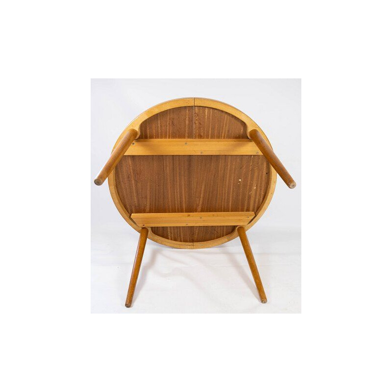 Tavolo vintage in legno chiaro con due allunghe di Omann Junior, 1960