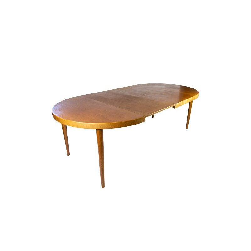 Vintage light wood table with two extensions by Omann Junior, 1960