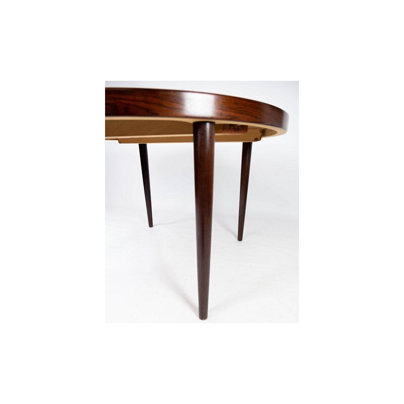 Vintage dining table in rosewood with two extensions by Omann Junior 1960s