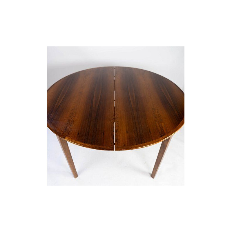 Mesa de jantar Vintage rosewood com três folhas de extensão, Dinamarca 1960