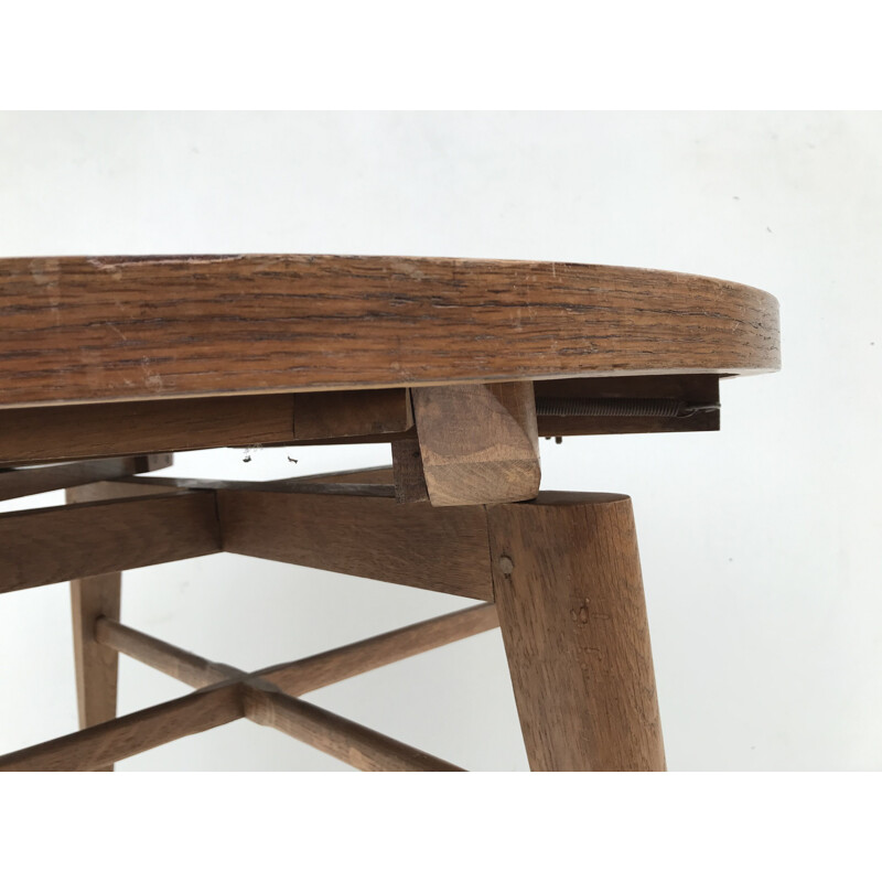 Vintage oak system table, France 1950s