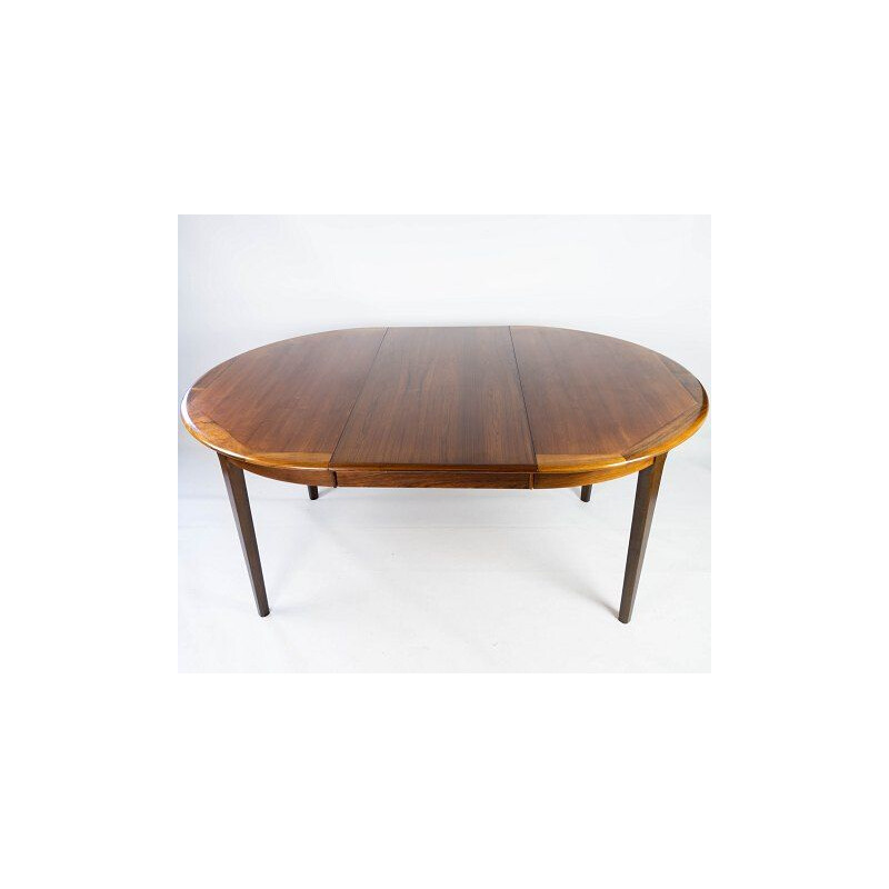 Mesa de jantar Vintage rosewood com duas folhas de extensão, Dinamarca 1960