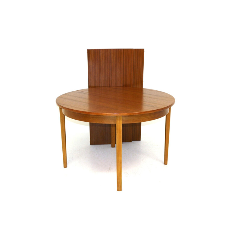 Mid century teak dining table with 3 extensions of 40cm each , Norway 1960