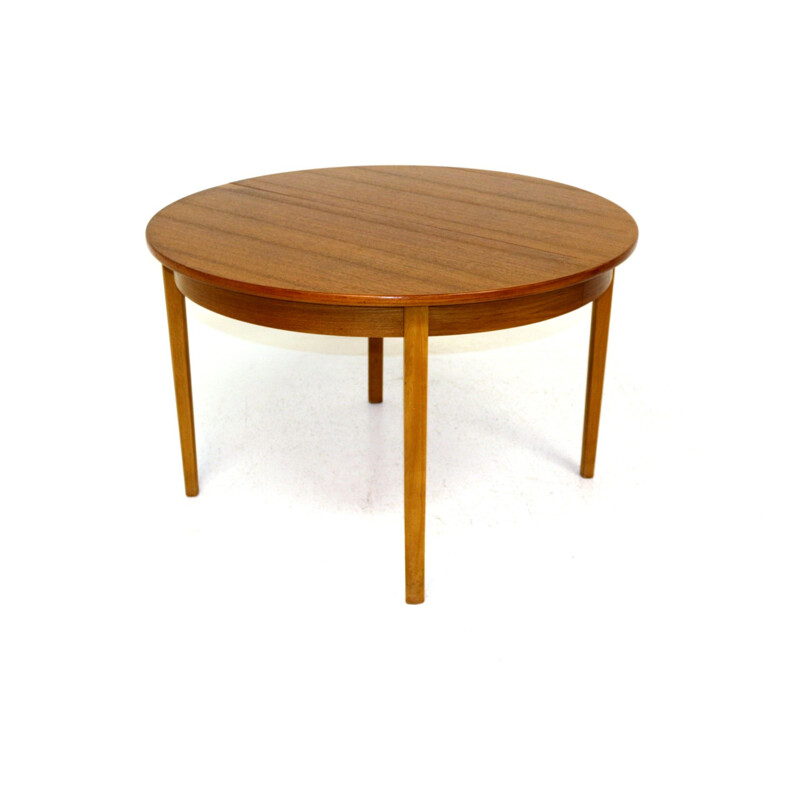 Mid century teak dining table with 3 extensions of 40cm each , Norway 1960