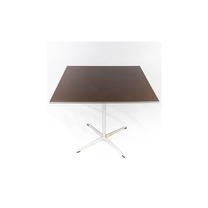 Vintage dining table of metal and laminate, by Arne Jacobsen for Fritz Hansen