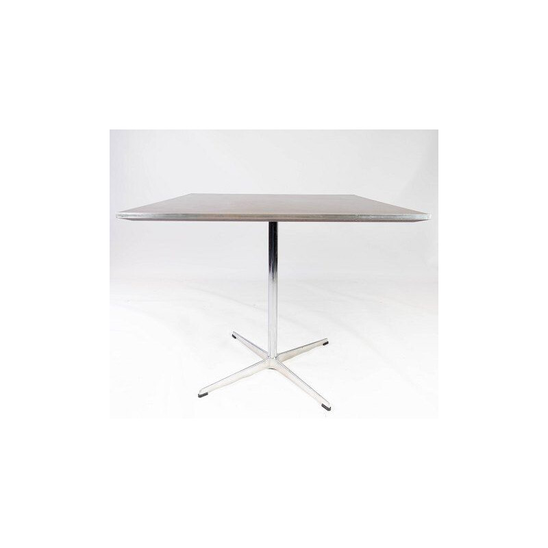 Vintage dining table of metal and laminate, by Arne Jacobsen for Fritz Hansen