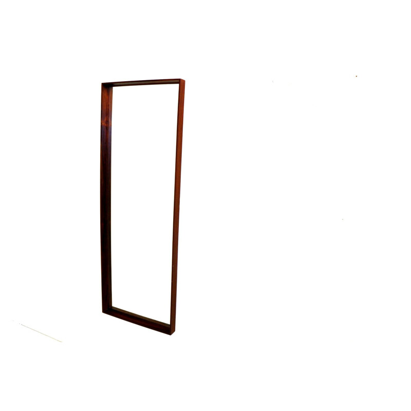 Vintage solid rosewood mirror, Denmark 1960