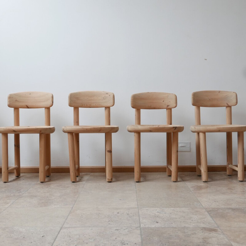 Set of 6 vintage pine chairs by Rainer Daumiller