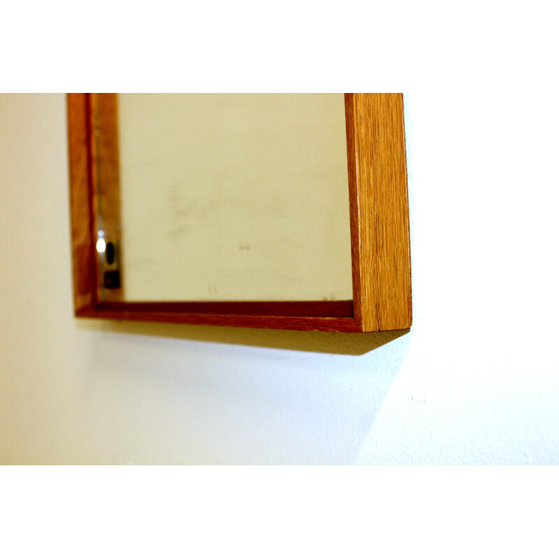 Vintage mirror in solid oak from Fröseke, Sweden 1960